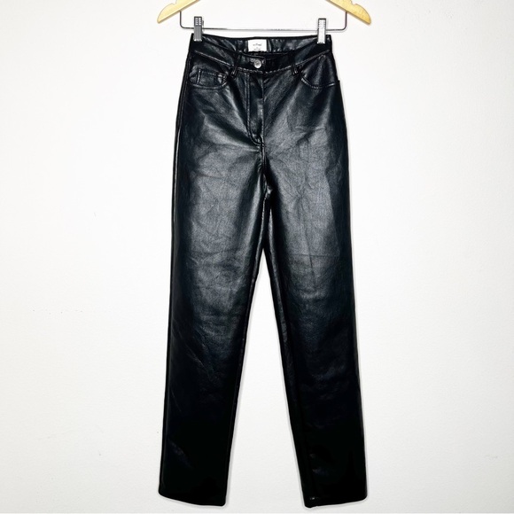 Aritzia Wilfred Melina Super High Rise Straight Leg Vegan Leather Pants - Picture 6 of 13